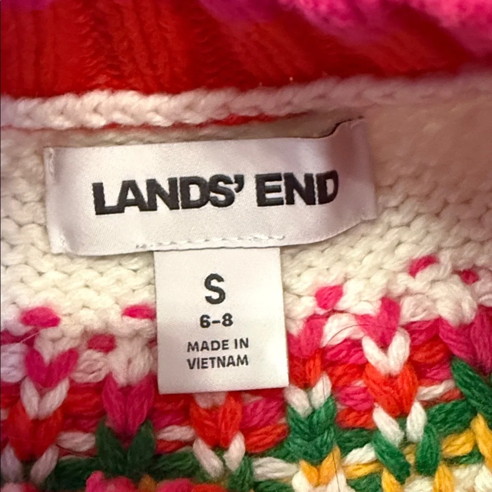 Brand new without tags Lands End Holiday Cardigan size Small - Picture 3 of 5